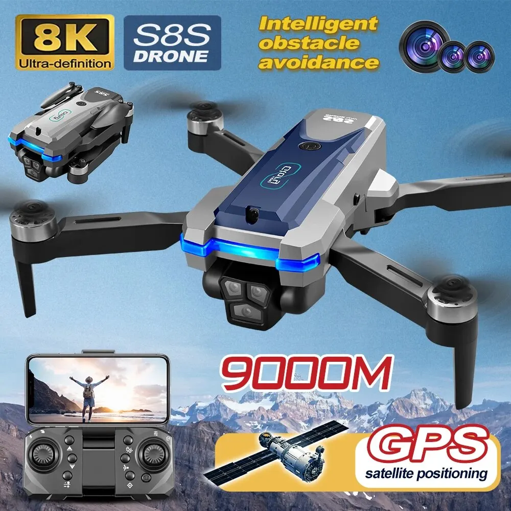 Drone Racing Camera - Dobrável RC S8S GPS Drone, 5G